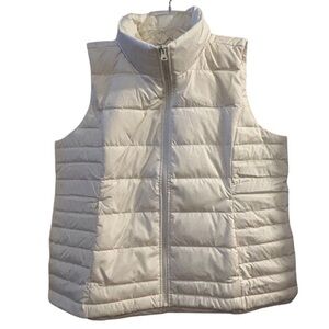 Lands’‎ End Women's Ivory Down Puffer Vest Size L Petite Lightweight Casual